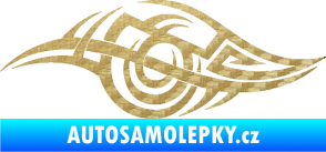 Samolepka Tetování 208 levá 3D karbon zlatý