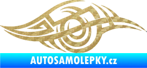 Samolepka Tetování 208 pravá 3D karbon zlatý