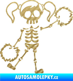 Samolepka The Bone Family Holka 3D karbon zlatý