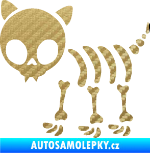 Samolepka The Bone Family Kočička 3D karbon zlatý