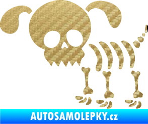 Samolepka The Bone Family Pejsek 3D karbon zlatý