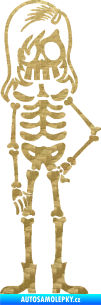 Samolepka The Bone Family Slečna 3D karbon zlatý