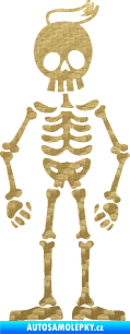 Samolepka The Bone Family Táta 3D karbon zlatý