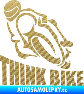 Samolepka Think bike 001 motorkář 3D karbon zlatý