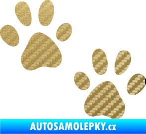 Samolepka Tlapky 011 3D karbon zlatý
