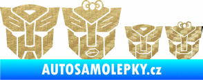 Samolepka Transformers 001 rodinka v autě 3D karbon zlatý