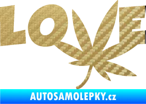 Samolepka Travka 005 love 3D karbon zlatý