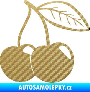 Samolepka Třešně 003 pravá 3D karbon zlatý