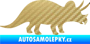 Samolepka Triceratops 001 pravá 3D karbon zlatý