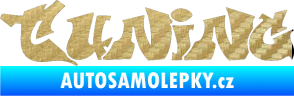 Samolepka Tuning 002 graffiti nápis 3D karbon zlatý