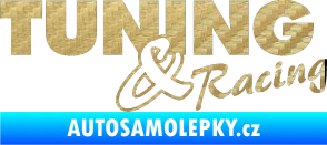 Samolepka Tuning racing 001 3D karbon zlatý