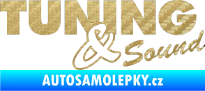 Samolepka Tuning sound 3D karbon zlatý