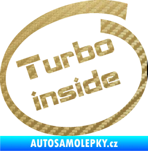 Samolepka Turbo inside 3D karbon zlatý
