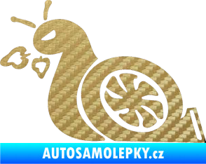 Samolepka Turbo šnek 001 levá 3D karbon zlatý