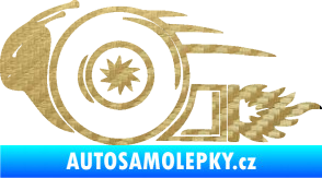 Samolepka Turbo šnek 002 levá 3D karbon zlatý