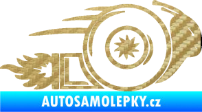 Samolepka Turbo šnek 002 pravá 3D karbon zlatý
