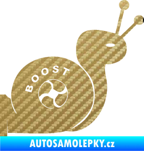 Samolepka Turbo šnek 003 pravá 3D karbon zlatý