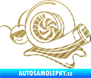 Samolepka Turbo šnek 004 levá 3D karbon zlatý