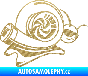 Samolepka Turbo šnek 004 pravá 3D karbon zlatý