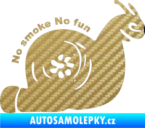Samolepka Turbo šnek 005 no smoke no fun pravá 3D karbon zlatý