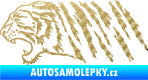 Samolepka Tygr 004 levá 3D karbon zlatý