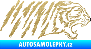 Samolepka Tygr 004 pravá 3D karbon zlatý