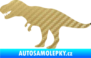 Samolepka Tyrannosaurus Rex 001 levá 3D karbon zlatý