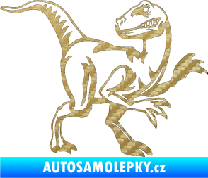 Samolepka Tyrannosaurus Rex 003 pravá 3D karbon zlatý