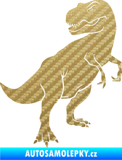 Samolepka Tyrannosaurus Rex 004 pravá 3D karbon zlatý