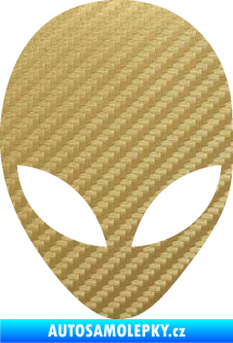 Samolepka UFO 002 3D karbon zlatý
