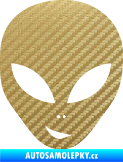 Samolepka UFO 003 levá 3D karbon zlatý