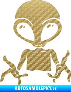 Samolepka UFO 006 levá 3D karbon zlatý