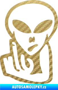 Samolepka UFO 008 levá 3D karbon zlatý