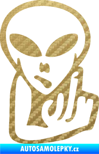 Samolepka UFO 008 pravá 3D karbon zlatý