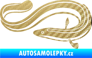 Samolepka Úhoř 001 levá 3D karbon zlatý