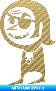 Samolepka Upír 001 levá hrabě dracula 3D karbon zlatý