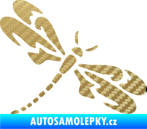 Samolepka Vážka 001 pravá 3D karbon zlatý