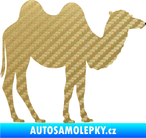 Samolepka Velbloud 003 pravá 3D karbon zlatý