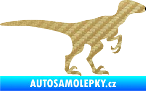 Samolepka Velociraptor 001 pravá 3D karbon zlatý