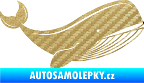 Samolepka Velryba 001 pravá 3D karbon zlatý