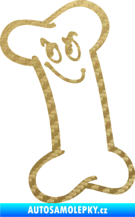 Samolepka Veselá kostička 001 levá 3D karbon zlatý