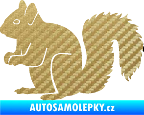 Samolepka Veverka 001 levá 3D karbon zlatý