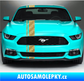 Samolepka Viper pruhy 2 cm + 11 cm 3D karbon zlatý