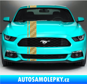 Samolepka Viper pruhy 2 cm + 12 cm 3D karbon zlatý