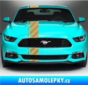 Samolepka Viper pruhy 2 cm + 15 cm 3D karbon zlatý