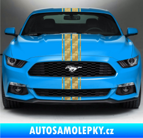 Samolepka Viper pruhy dvojité 1,5 cm + 7 cm + 7 cm + 1,5 cm 3D karbon zlatý