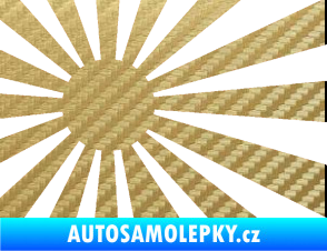 Samolepka Vlajka Japonsko 002 levá JDM 3D karbon zlatý