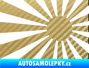 Samolepka Vlajka Japonsko 002 pravá JDM 3D karbon zlatý