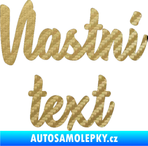 Samolepka Vlastní text - Astonia 3D karbon zlatý