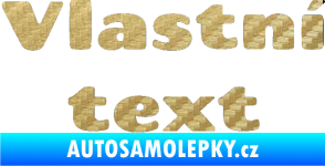 Samolepka Vlastní text - Chango 3D karbon zlatý